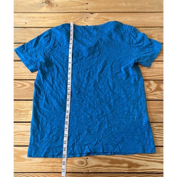 Theory Henley Top Size Medium Men’s Blue Short Sleeve - Picture 5 of 6